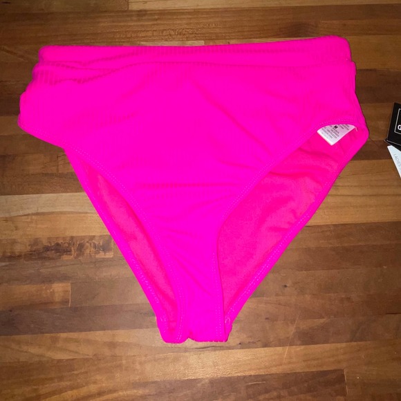 California Waves 3 piece bikini set pink/green/animal print medium - Picture 3 of 11